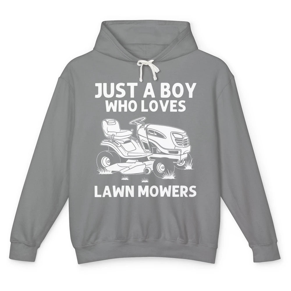 Funny Lawn Mowing Boys Lawn Mower Farmer Vintage Farming Unisex Lightweight Hoodie