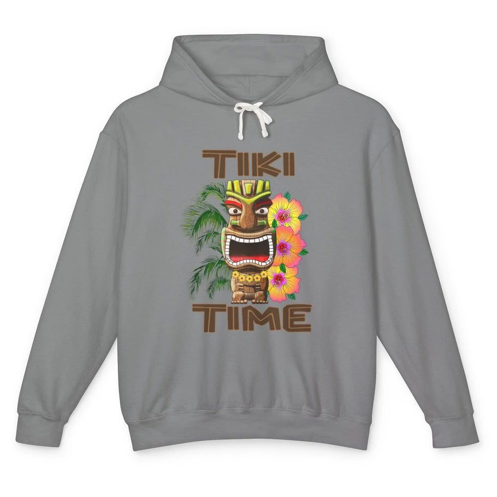 Aloha Flower Luau Tiki Time Hawaii Palm Tree Paradise Beach Unisex Lightweight Hoodie