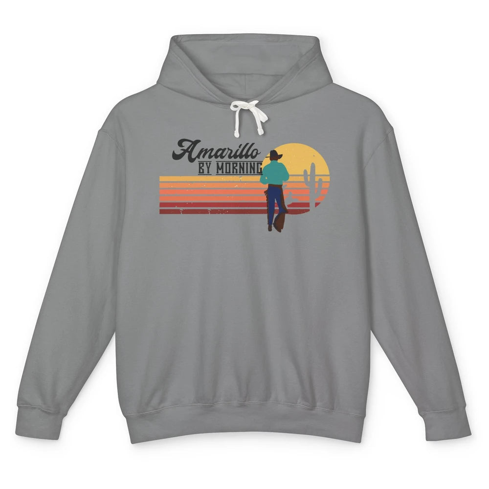 Vintage Cowboy Amarillo By Morning Cactus Western Country Unisex Lightweight Hoodie