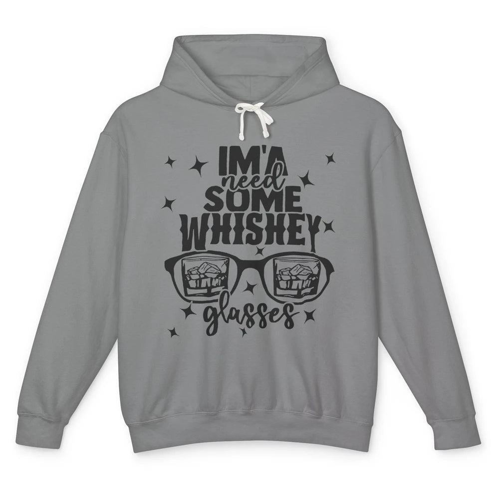 Whiskey Glasses Drink Whiskey See World Through Wine Glasses Unisex Lightweight Hoodie