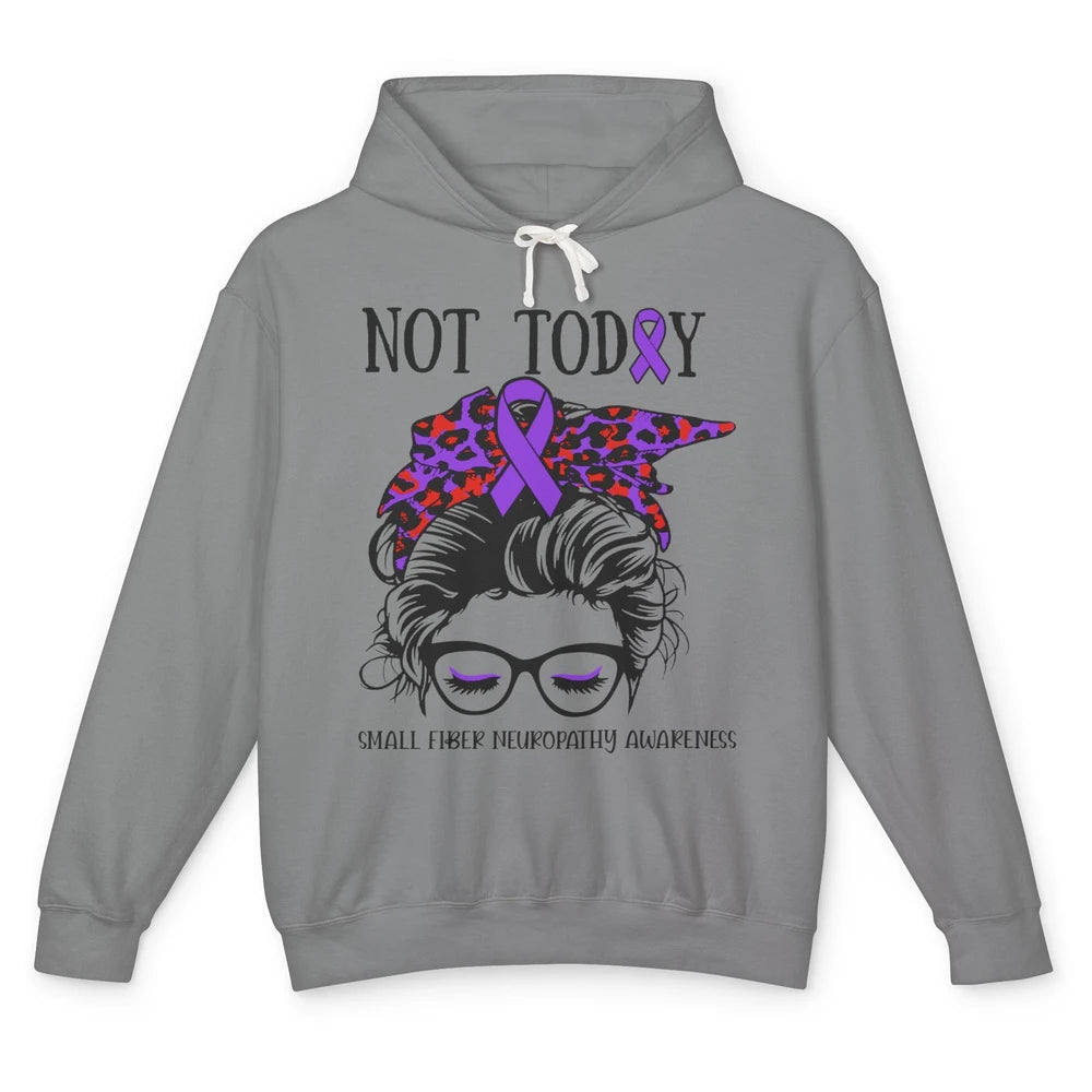 Small Fiber Neuropathy Awareness Ribbon Messy Bun Not Today Unisex Lightweight Hoodie