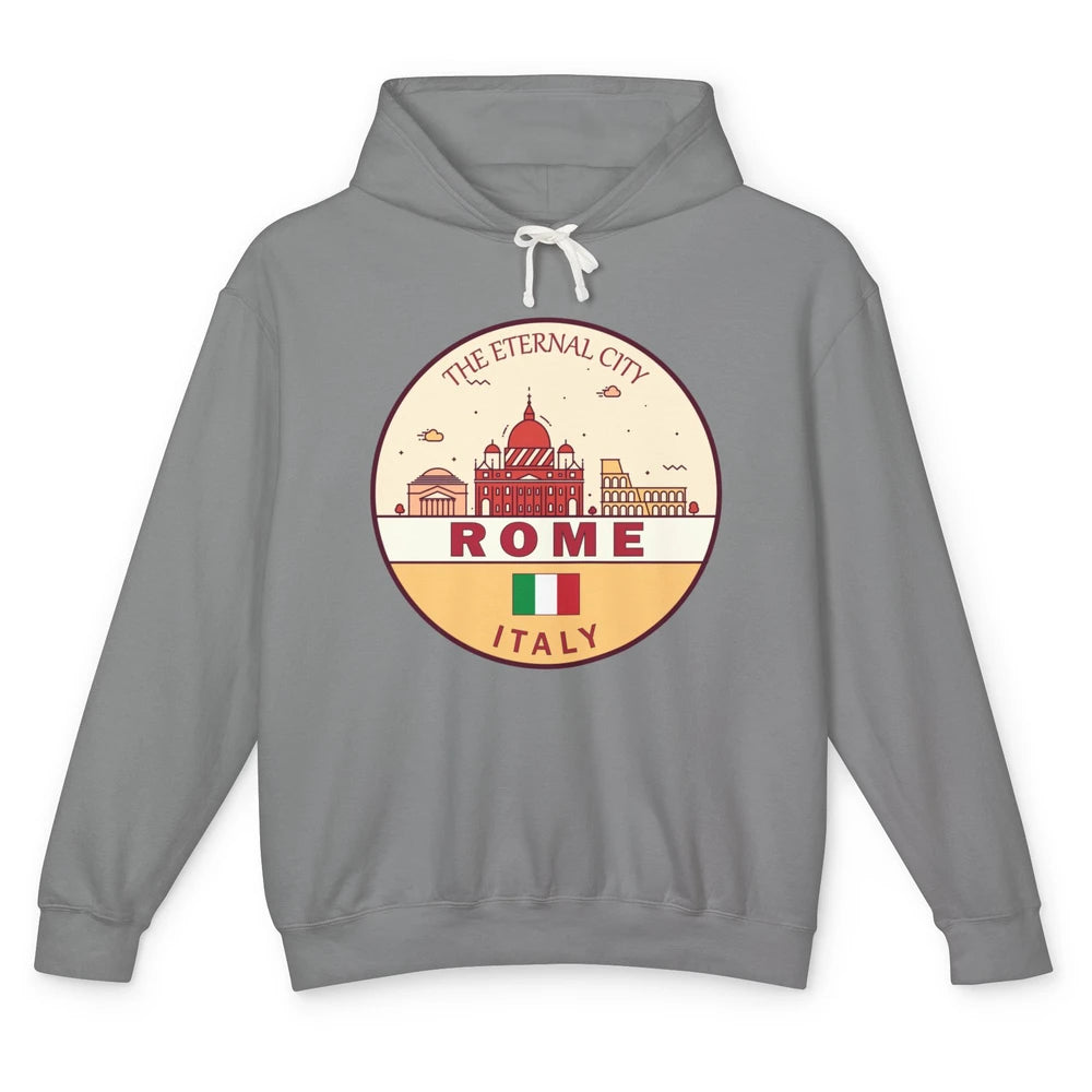 Skyline Roma City Summer Vacation Italy Italian Vacay Travel Unisex Lightweight Hoodie