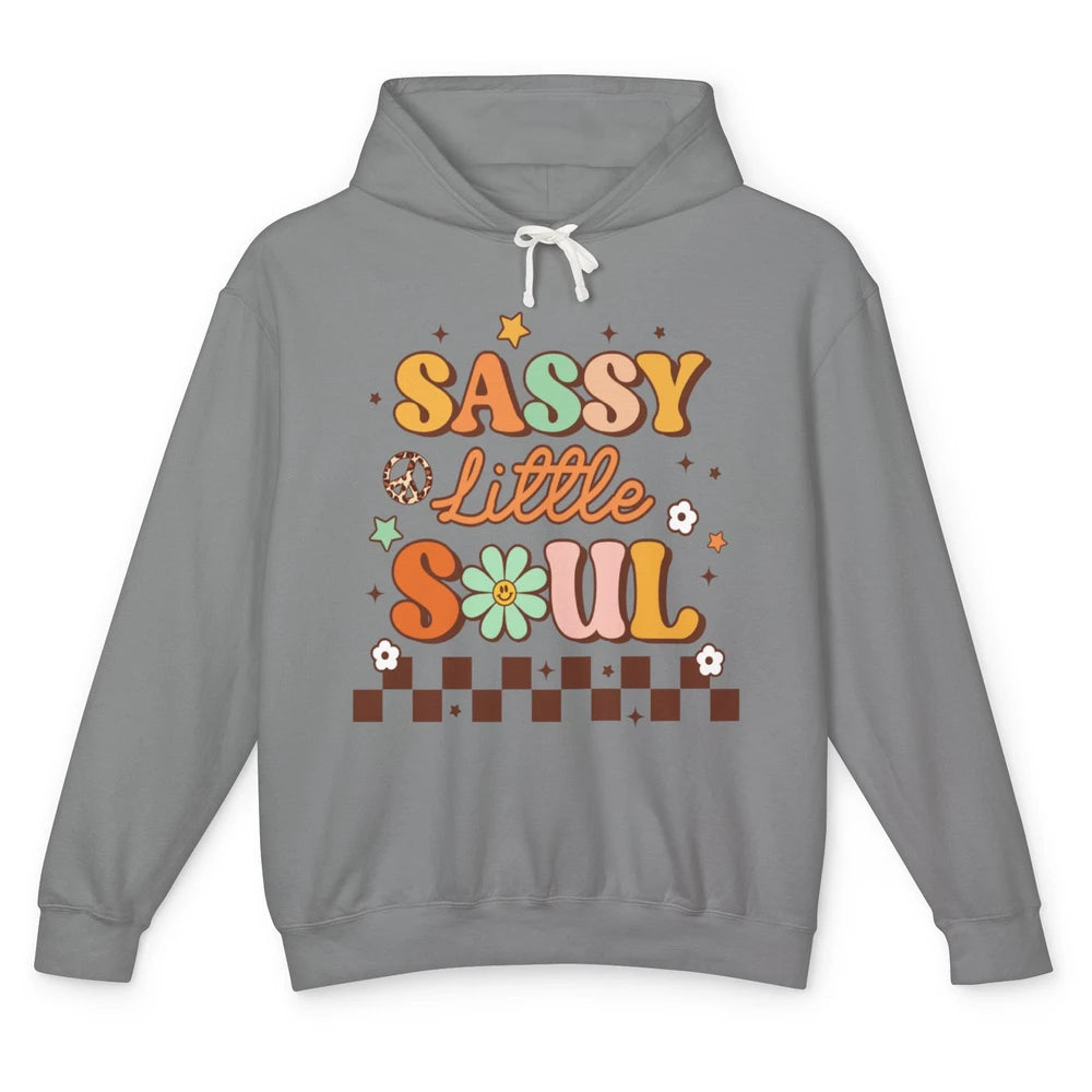 Sassy Little Soul Retro 60s Groovy Hippie Daisy Peace Boho Unisex Lightweight Hoodie