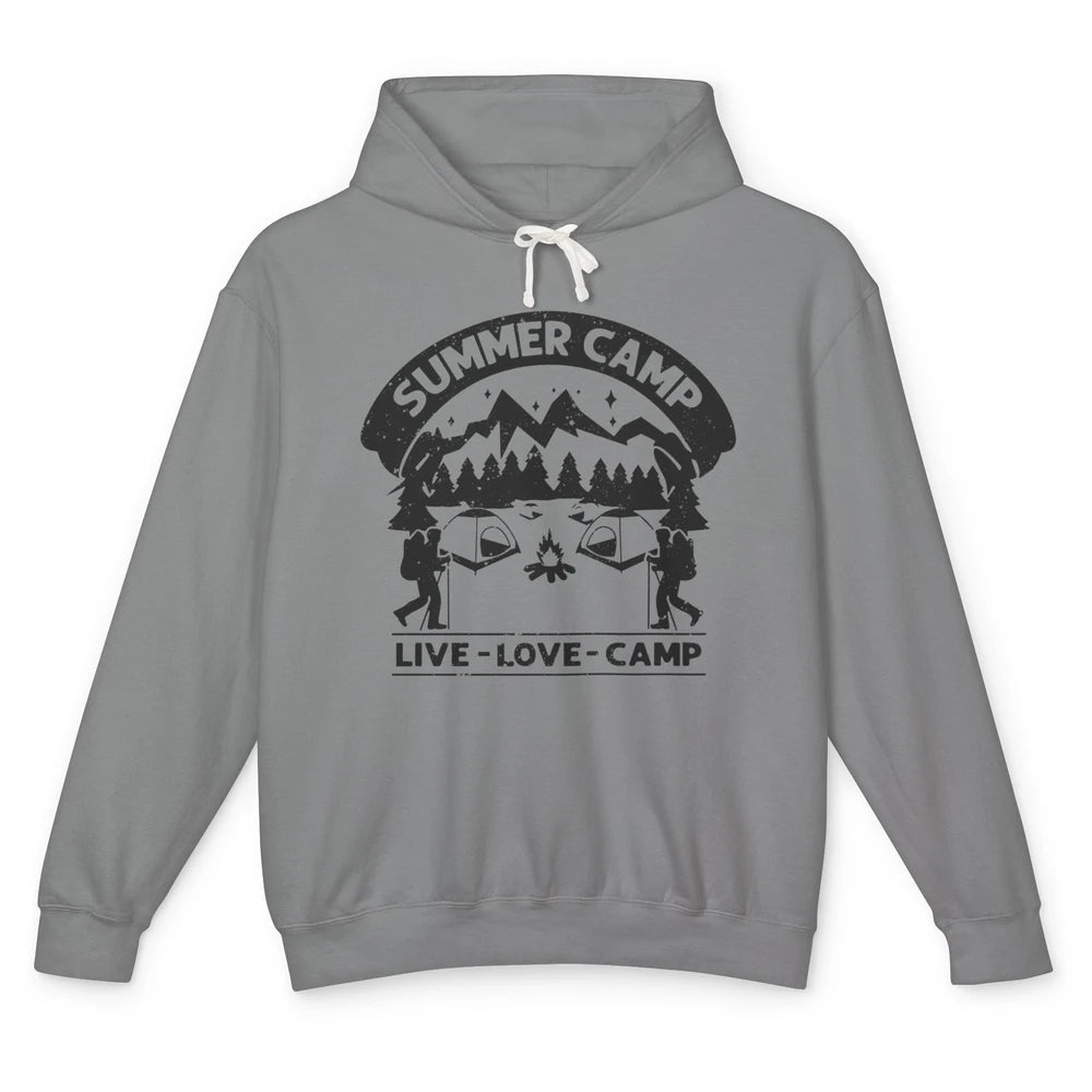 Summer Camp Live Love Camp Vacation Camping Hiking Retro Unisex Lightweight Hoodie