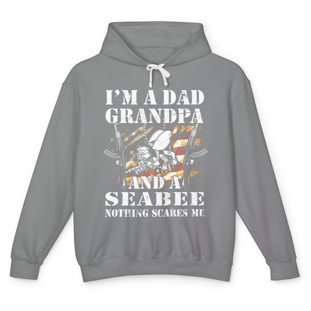 I Am A Dad Grandpa And A Seabee Dad Navy Seabee Father's Day Unisex Lightweight Hoodie