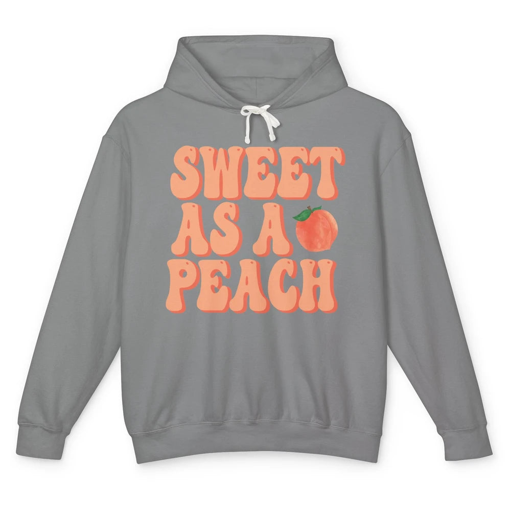 Sweet As A Peach Retro 70s Peachy Summer Fruit Peach Lovers Unisex Lightweight Hoodie