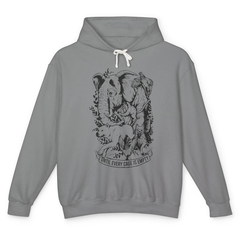 Until Every Cage Empty Farm Animal Rights Vegan Vegetarian Unisex Lightweight Hoodie