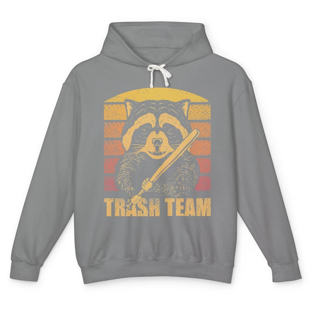 Vintage Raccoon Trash Team Trashed Panda Lovers Gift Unisex Lightweight Hoodie