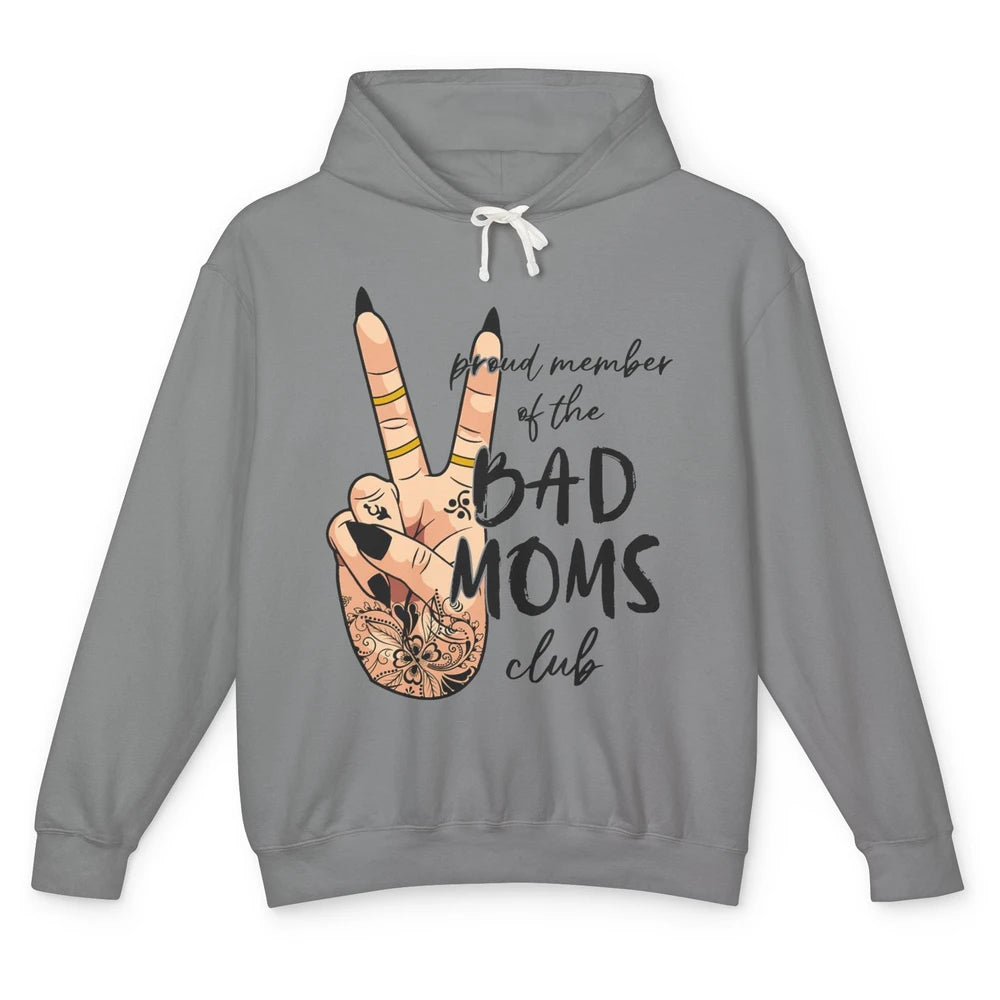 Funny Messy Bun Proud Member Of Bad Moms Club Tattoo Leopard Unisex Lightweight Hoodie