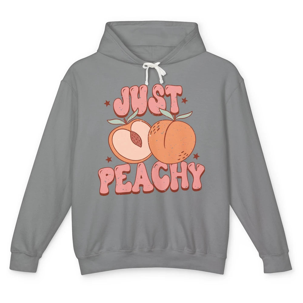 Just Peachy Vintage Peach Summer Fruits Peach Lovers Gift Unisex Lightweight Hoodie