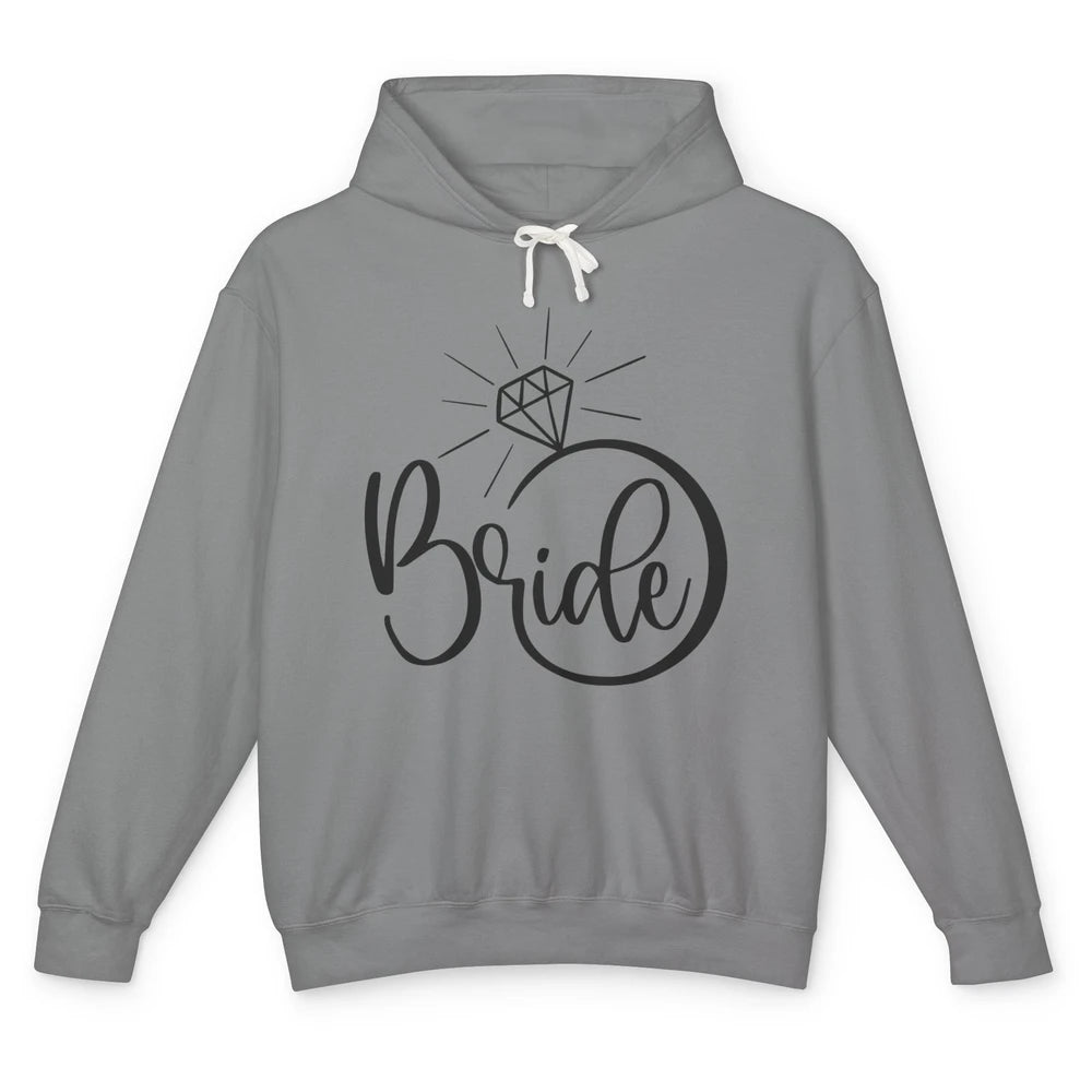 Bride To Be Wedding Ring Future Mrs. Engagement Bachelorette Unisex Lightweight Hoodie