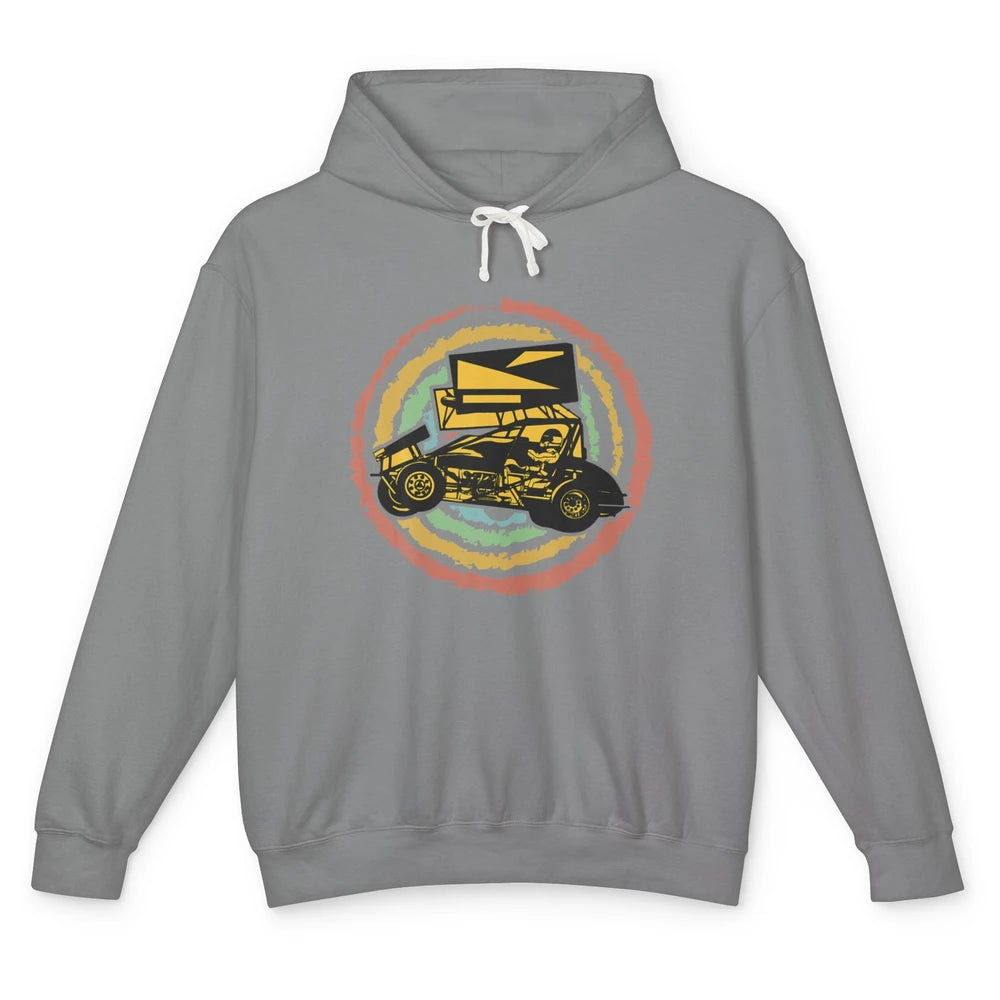 Vintage Dirty Track Racing Retro Sprint Car Speedway Truck Unisex Lightweight Hoodie