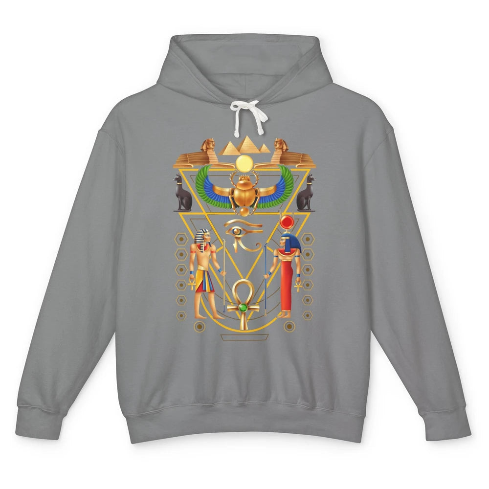 Cool Ancient Egyptian Culture Scarab Artifact Ankh Horus Eye Unisex Lightweight Hoodie