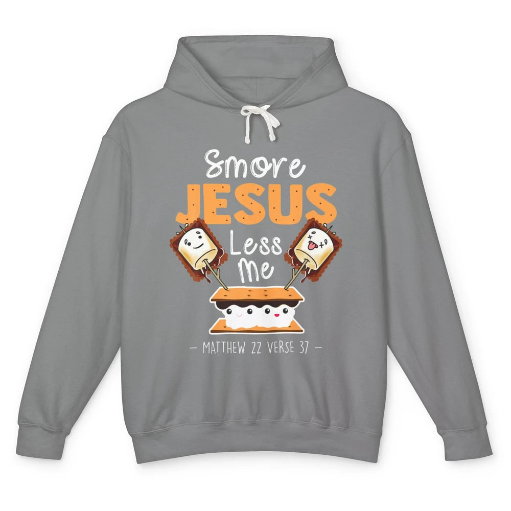 Smore Jesus Less Me Christian Pun Camping Camper Religion Unisex Lightweight Hoodie