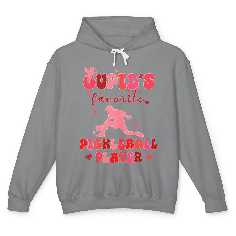 Cupid's Favorite Pickleball Player Happy Valentines Day Love Unisex Lightweight Hoodie