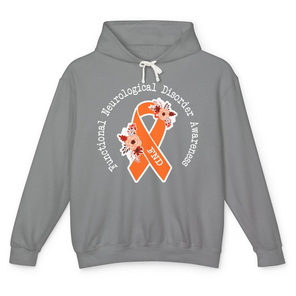 Functional Neurological Disorder Awareness FND Orange Ribbon Unisex Lightweight Hoodie