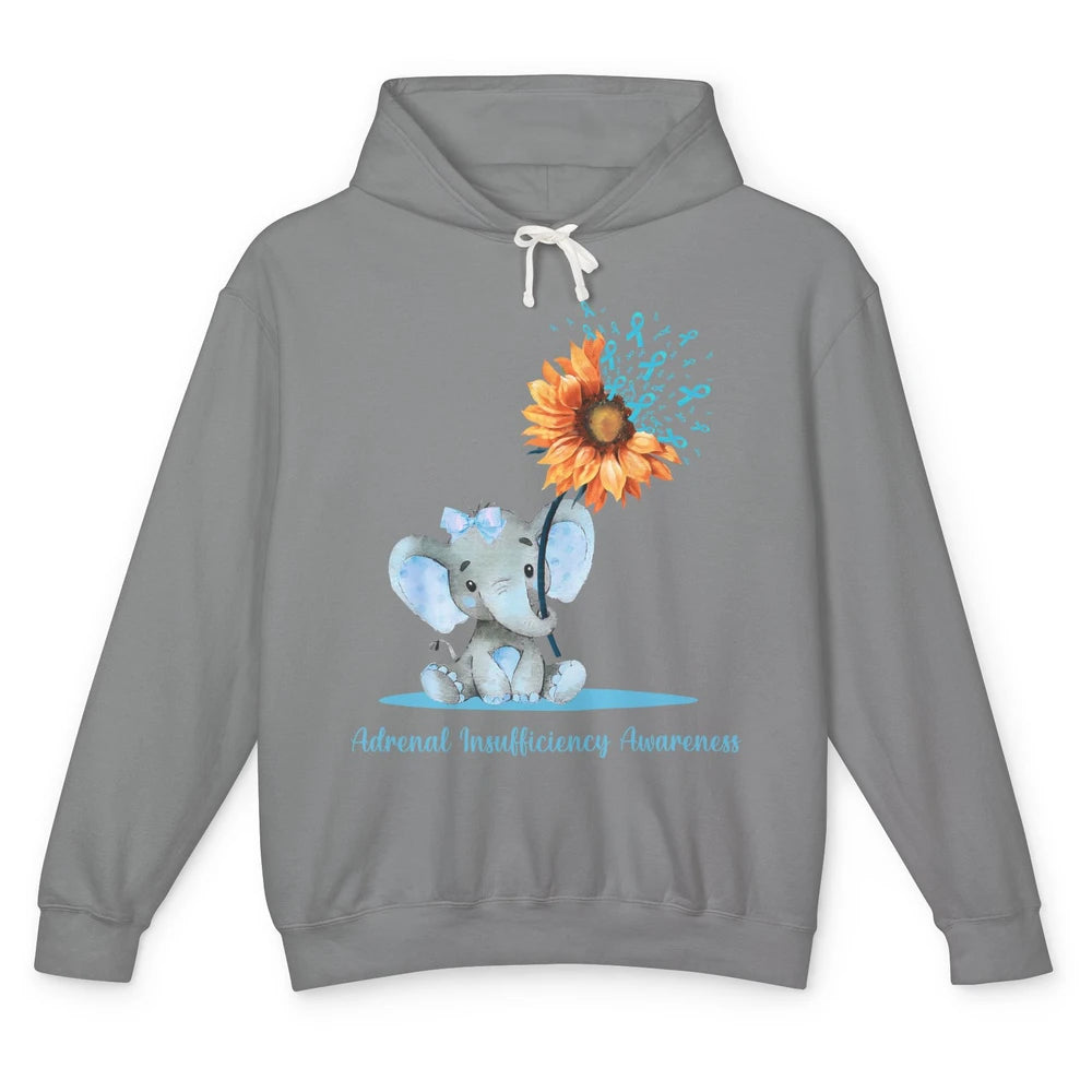 Adrenal Insufficiency Awareness Baby Elephant Sunflower Unisex Lightweight Hoodie