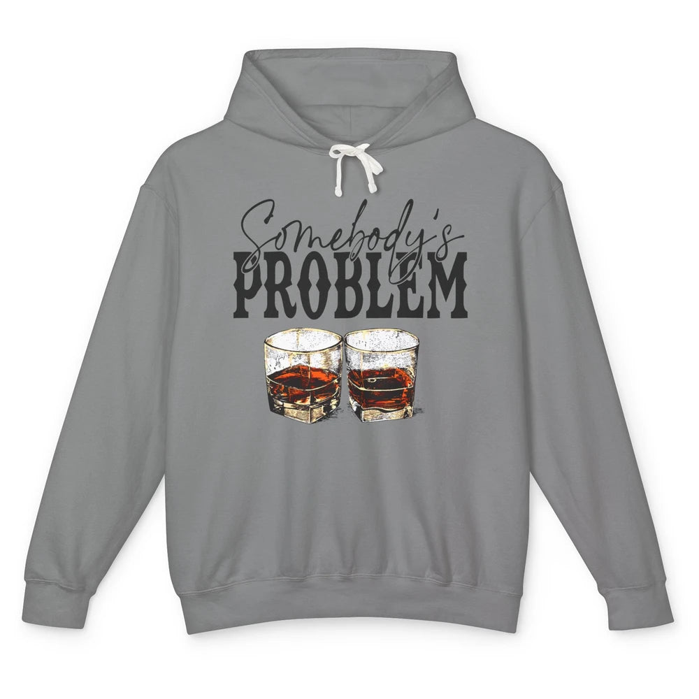 Leopard Whiskey Somebody's Problem Western Country Cowboy Unisex Lightweight Hoodie