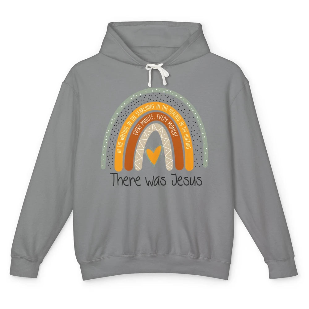 There Was Jesus Love Boho Rainbow Christian Easter Day Unisex Lightweight Hoodie