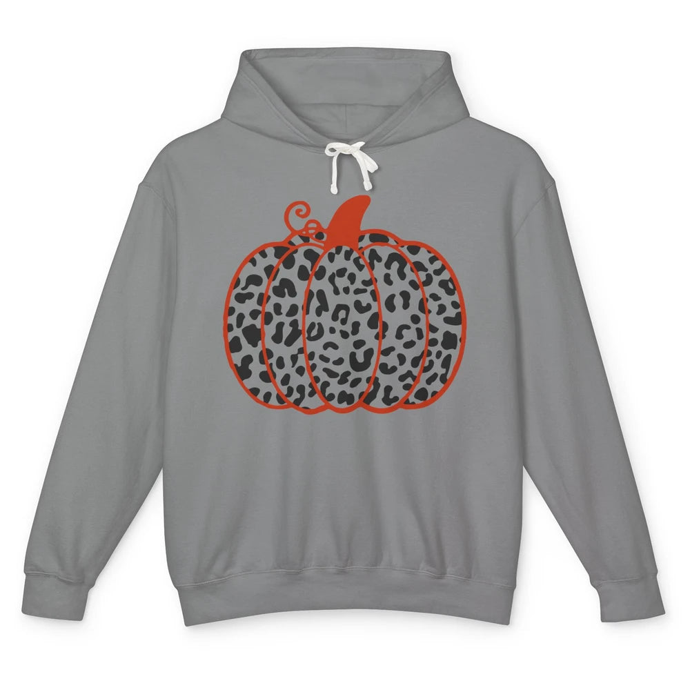 Pumpkin Leopard Fall Autumn Cheetah Pumpkin Thanksgiving Unisex Lightweight Hoodie