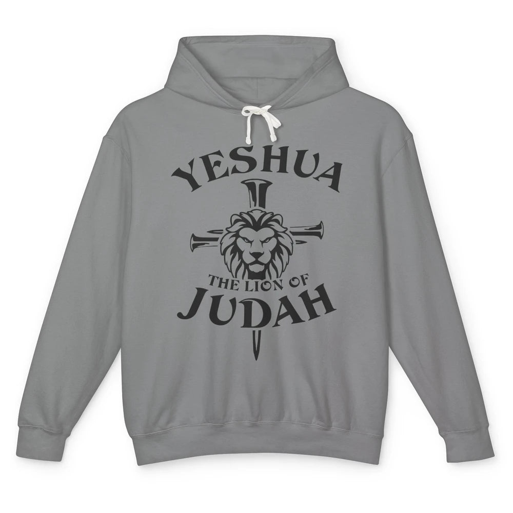 Yeshua Jesus Cross Lion Of Judah Christian Faith Religious Unisex Lightweight Hoodie