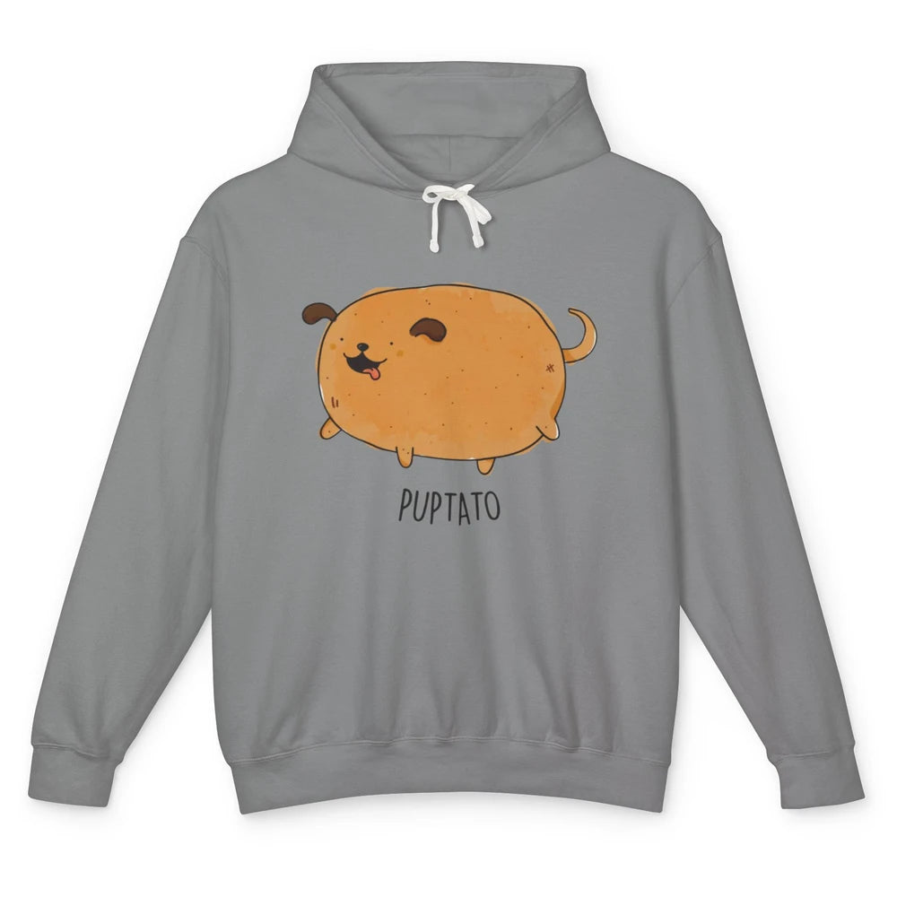 Funny Puptato Puppy Dog Potato Pet Animal Pun Wordplay Joke Unisex Lightweight Hoodie