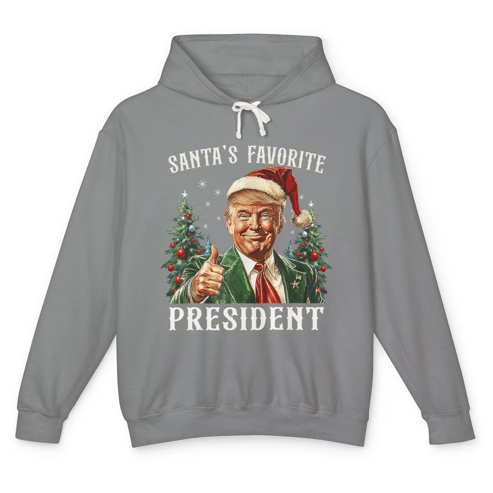 Funny Donald Trump Christmas Santa Favorite President Xmas Unisex Lightweight Hoodie