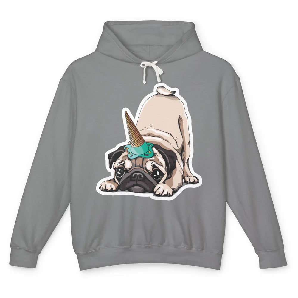 Puppy Pugs Funny Unicorn Pug Dog Lovers Gift Cute Pug Dog Unisex Lightweight Hoodie