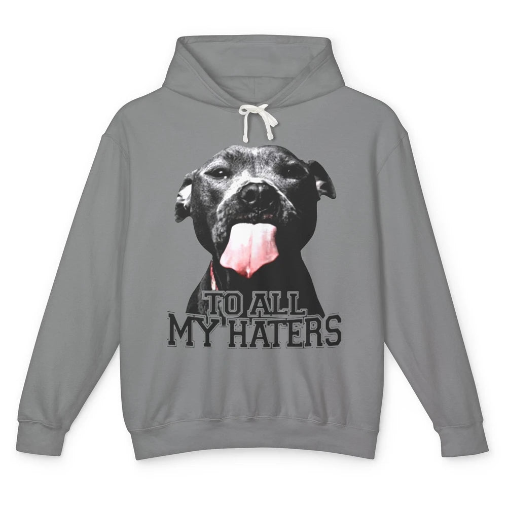 Funny Pitbull To All My Haters Dog Mom Dad Mothers Day Gift Unisex Lightweight Hoodie