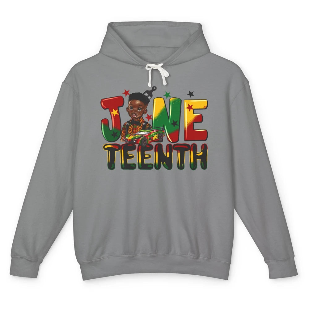 Juneteenth Little Black Boy Afro African Independence Day Unisex Lightweight Hoodie