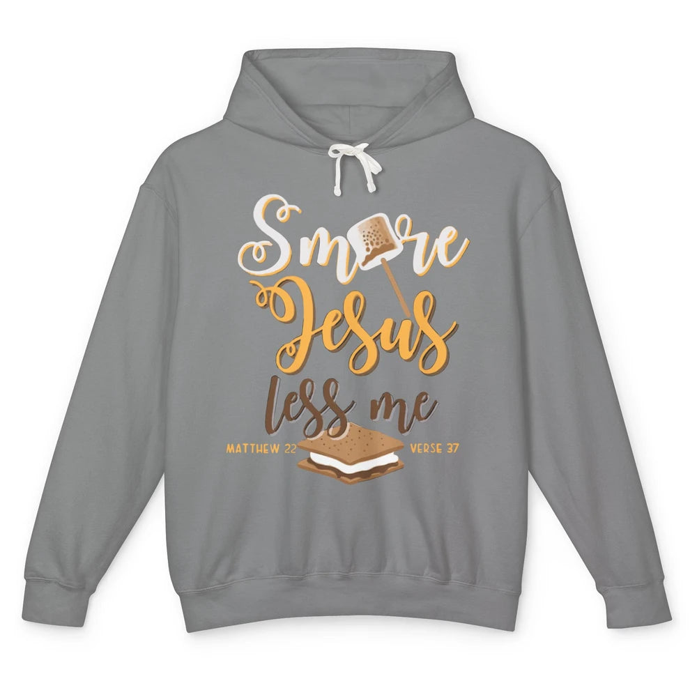 Smore Jesus Less Me Christian Pun Camping Camper Religion Unisex Lightweight Hoodie