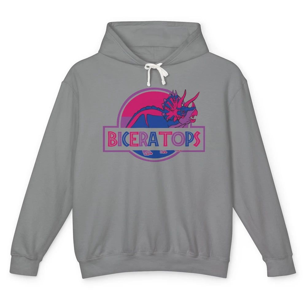 Biceratops Bisexual Ceratops Dinosaur LGBT Pride Month Unisex Lightweight Hoodie