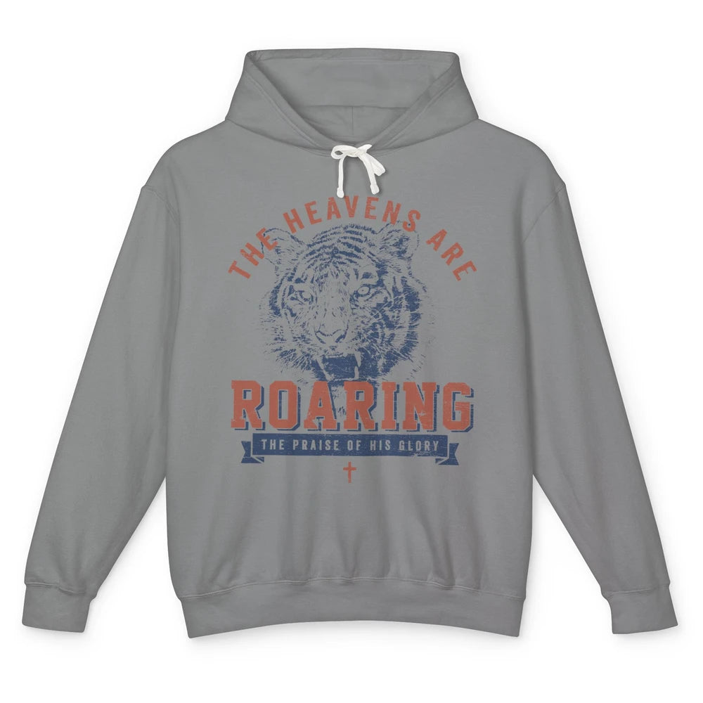 Lion Lightning Bolt Heavens Are Roaring Christian Catholic Unisex Lightweight Hoodie