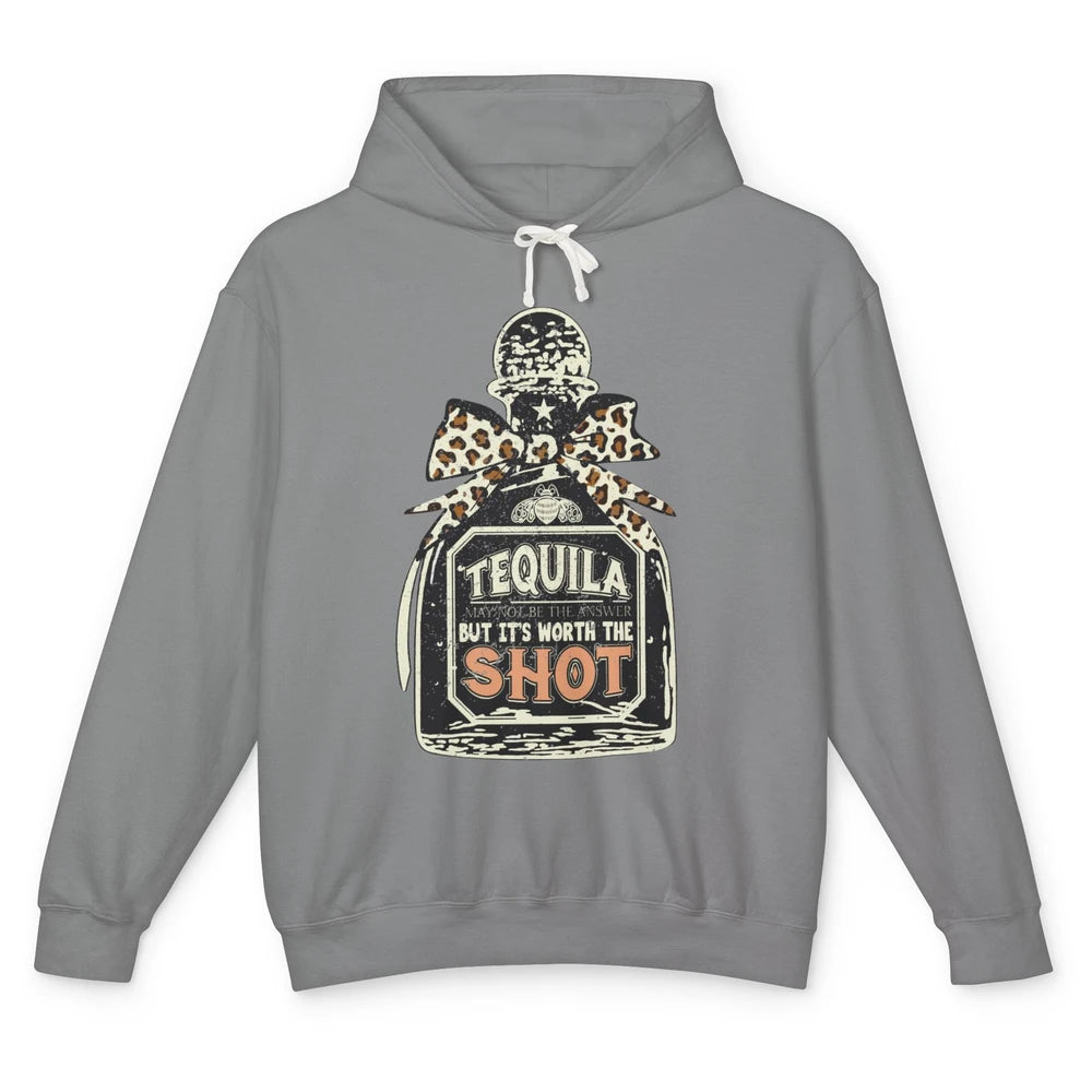 Retro Leopard Tequila May Not Be The Answer Western Country Unisex Lightweight Hoodie