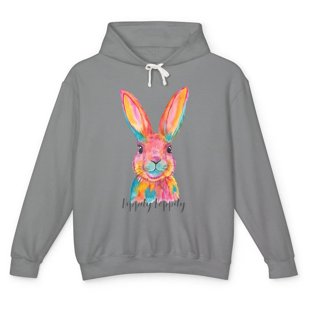 Watercolor Hippity Hoppity Bunny Dance Easter Rabbit Hip Hop Unisex Lightweight Hoodie