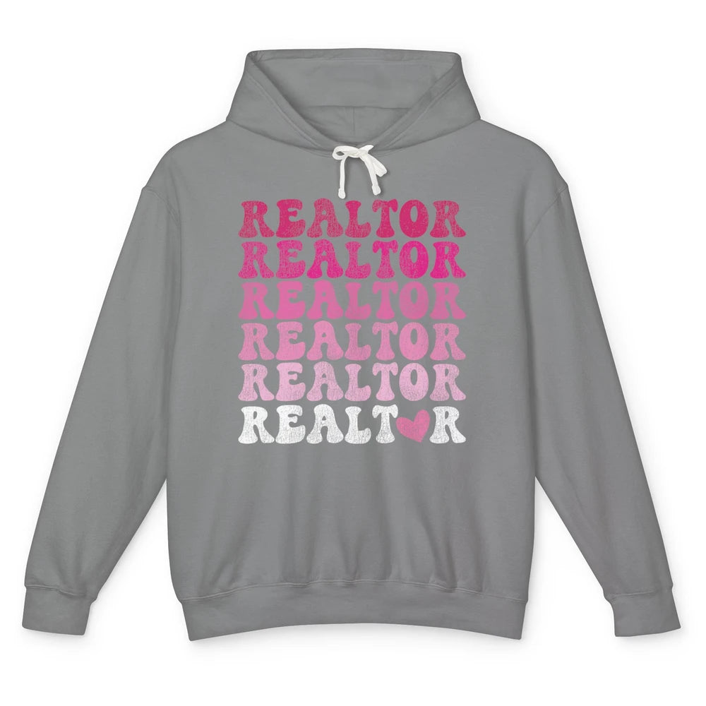 Real Estate Heart Wife Life Pink Realtor Women Close Deal Unisex Lightweight Hoodie