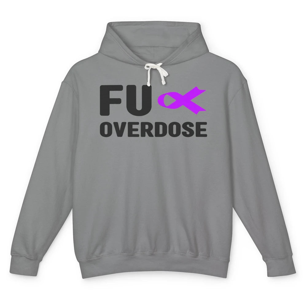 FU Purple Ribbon Overdose Awareness Warrior Strong Survivor Unisex Lightweight Hoodie