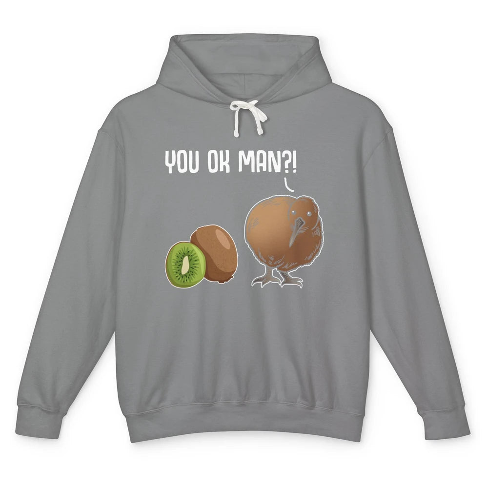 Funny Kiwi Joke Bird Fruit Animal You Ok Man Humor Sarcastic Unisex Lightweight Hoodie