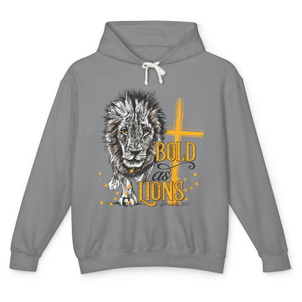 Bold As Lion Of Judah Bible Verse Christian Faith Religious Unisex Lightweight Hoodie