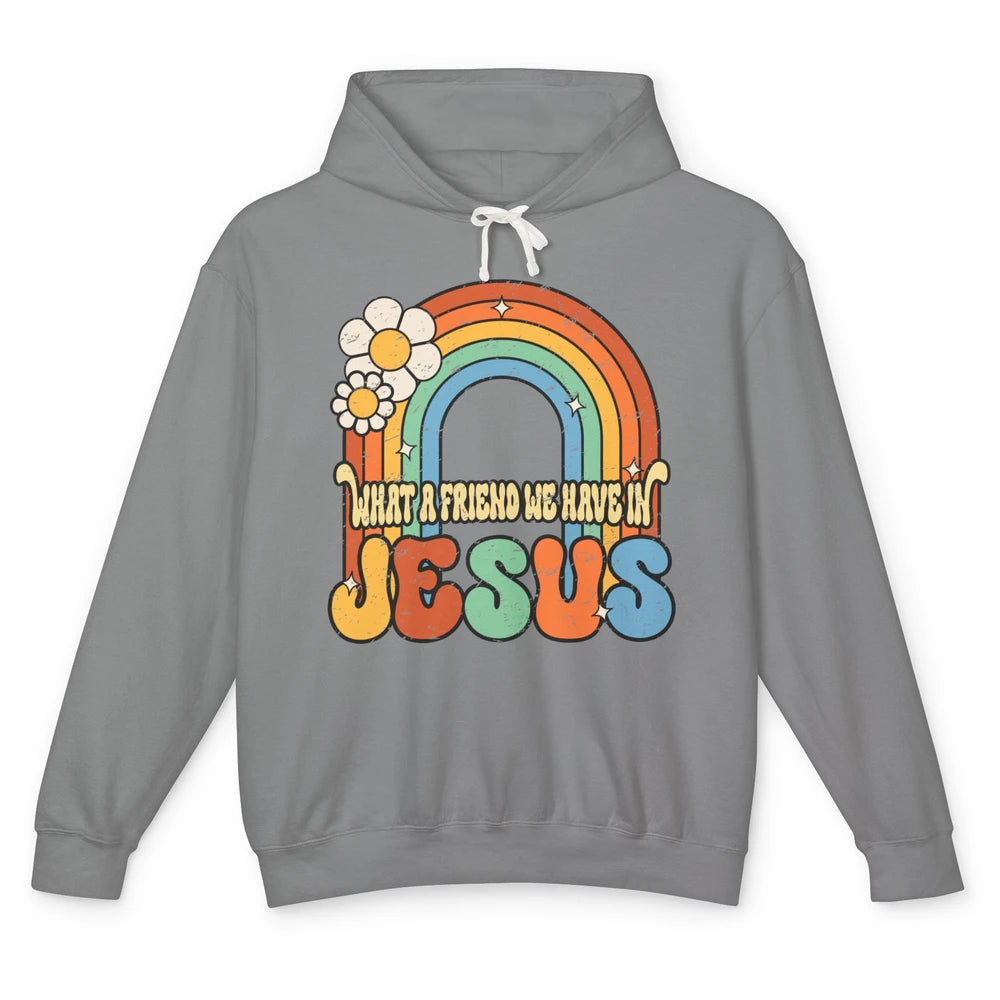 Boho Rainbow Christian What A Friend We Have In Jesus God Unisex Lightweight Hoodie