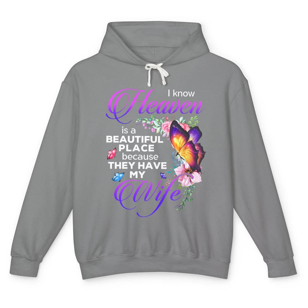 Butterfly Heaven Beautiful They Have My Wife Guardian Angel Unisex Lightweight Hoodie