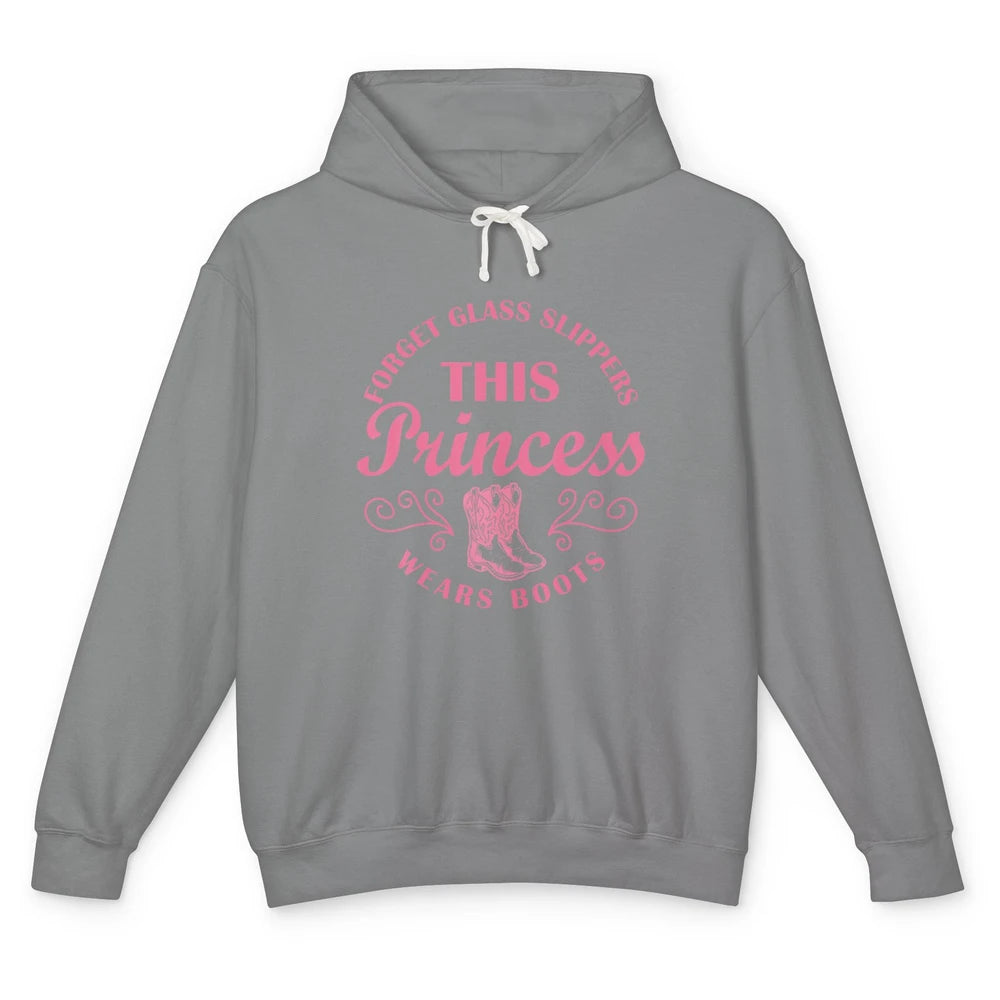 Princess Cowboy Boots Western Country Cowgirl Girls Rodeo Unisex Lightweight Hoodie