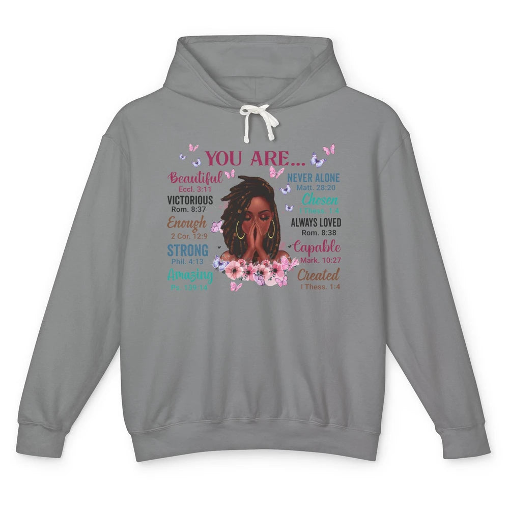 Black Girl God Says I Am Afro Woman Christian Religious Gift Unisex Lightweight Hoodie