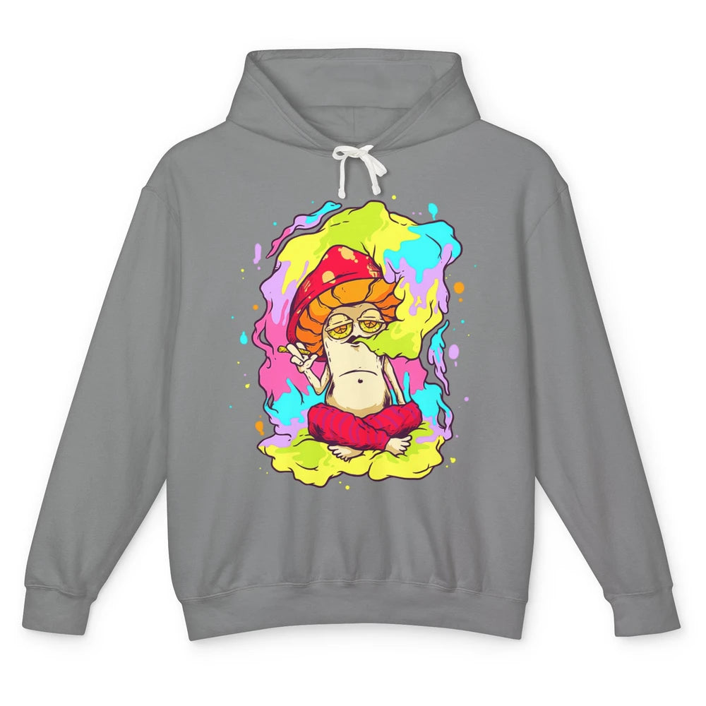 Stay Trippy Little Hippie Mushroom Cigarette Plant Retro 70s Unisex Lightweight Hoodie