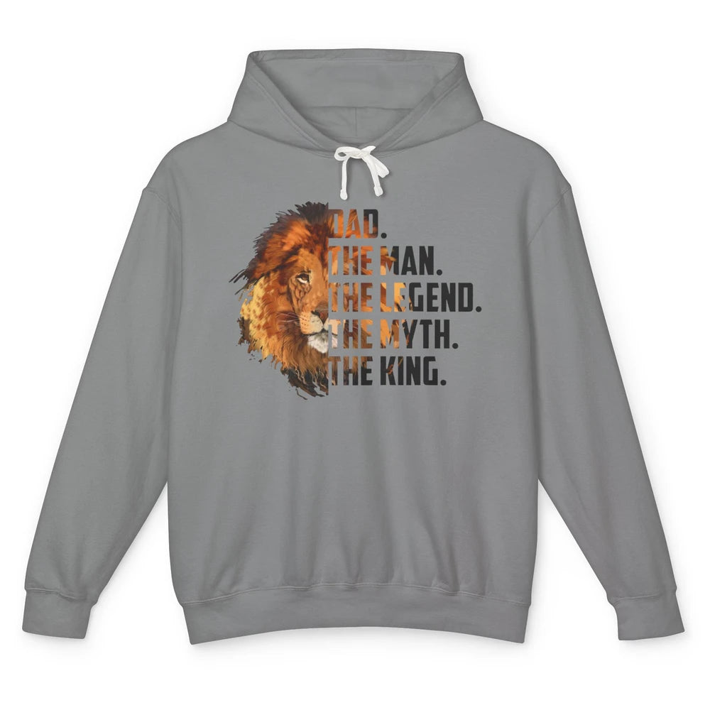 Lion Dad The Man The Legend The Myth The King Fathers Day Unisex Lightweight Hoodie