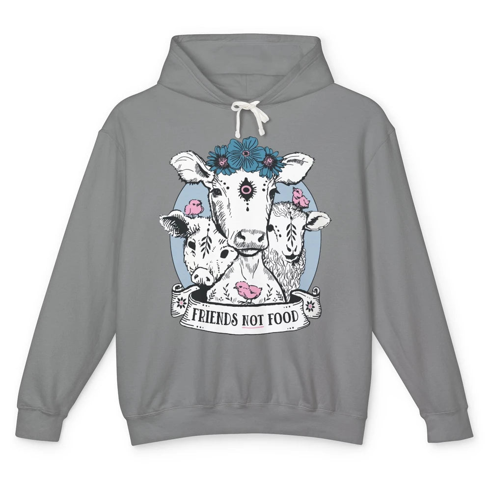 Friends Not Food Vegetarian Vegan Goat Animal Liberation Unisex Lightweight Hoodie