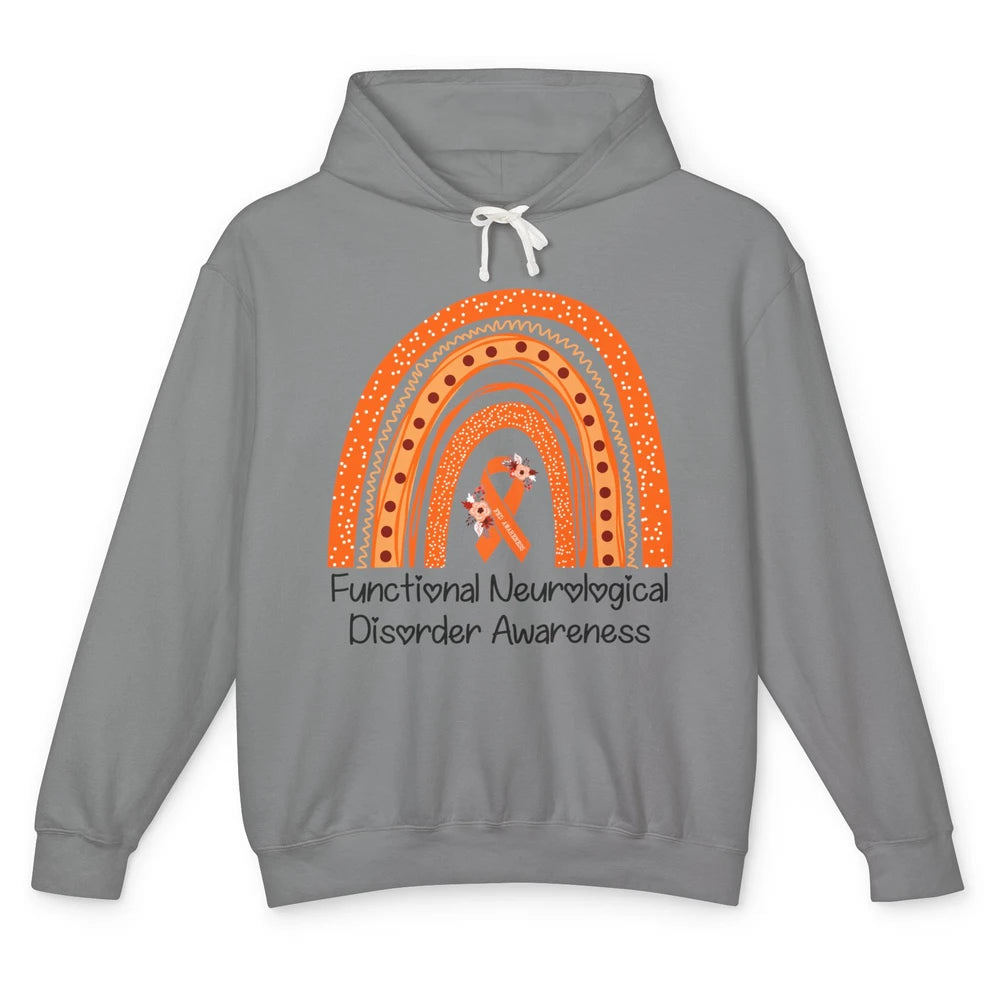 Functional Neurological Disorder Awareness FND Orange Ribbon Unisex Lightweight Hoodie