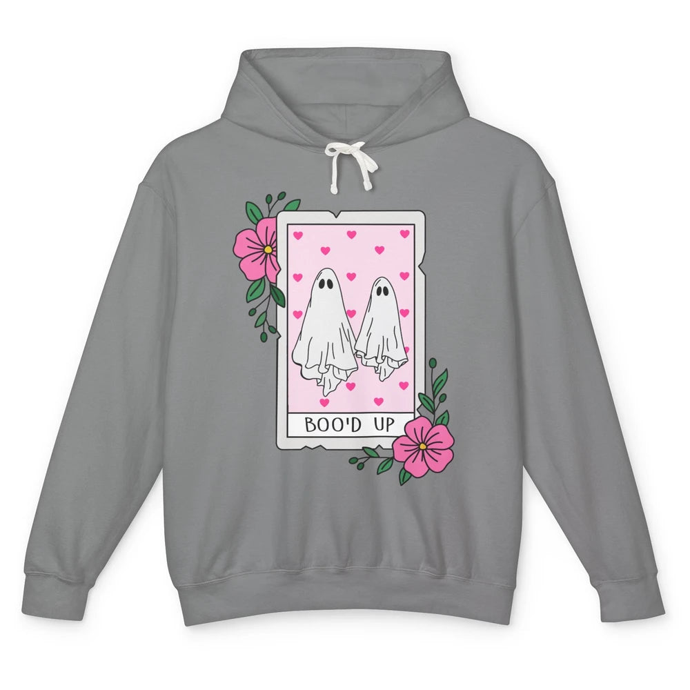 Floral Bood Up Tarot Card Valentines Day Spooky Ghost Couple Unisex Lightweight Hoodie