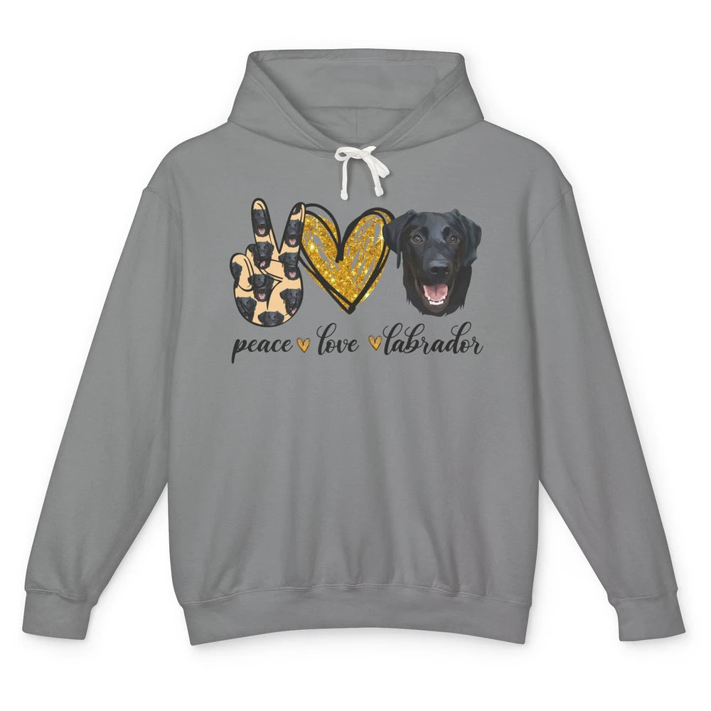 Peace Love Labrador Dog Black Labrador Retriever Dad Mom Unisex Lightweight Hoodie