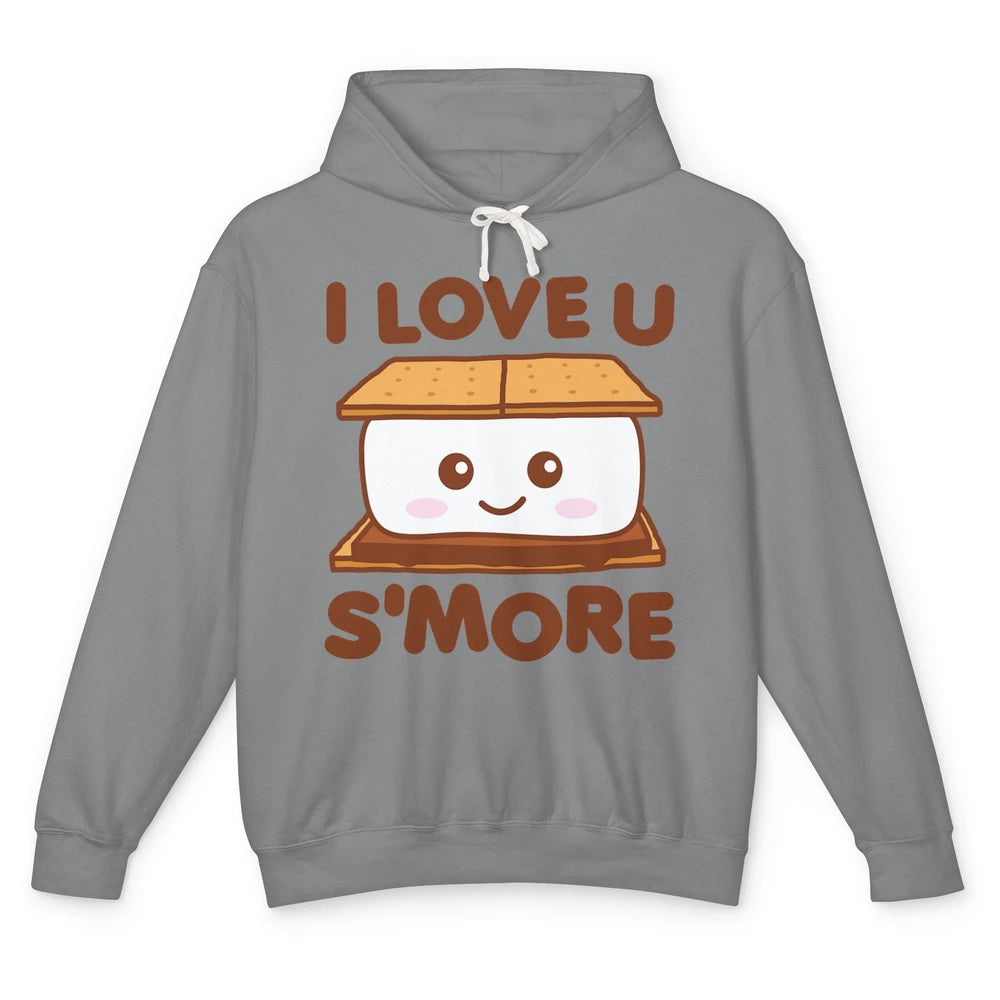 Funny Camping I Love You Smore Pun Camper Campfire Retro Unisex Lightweight Hoodie